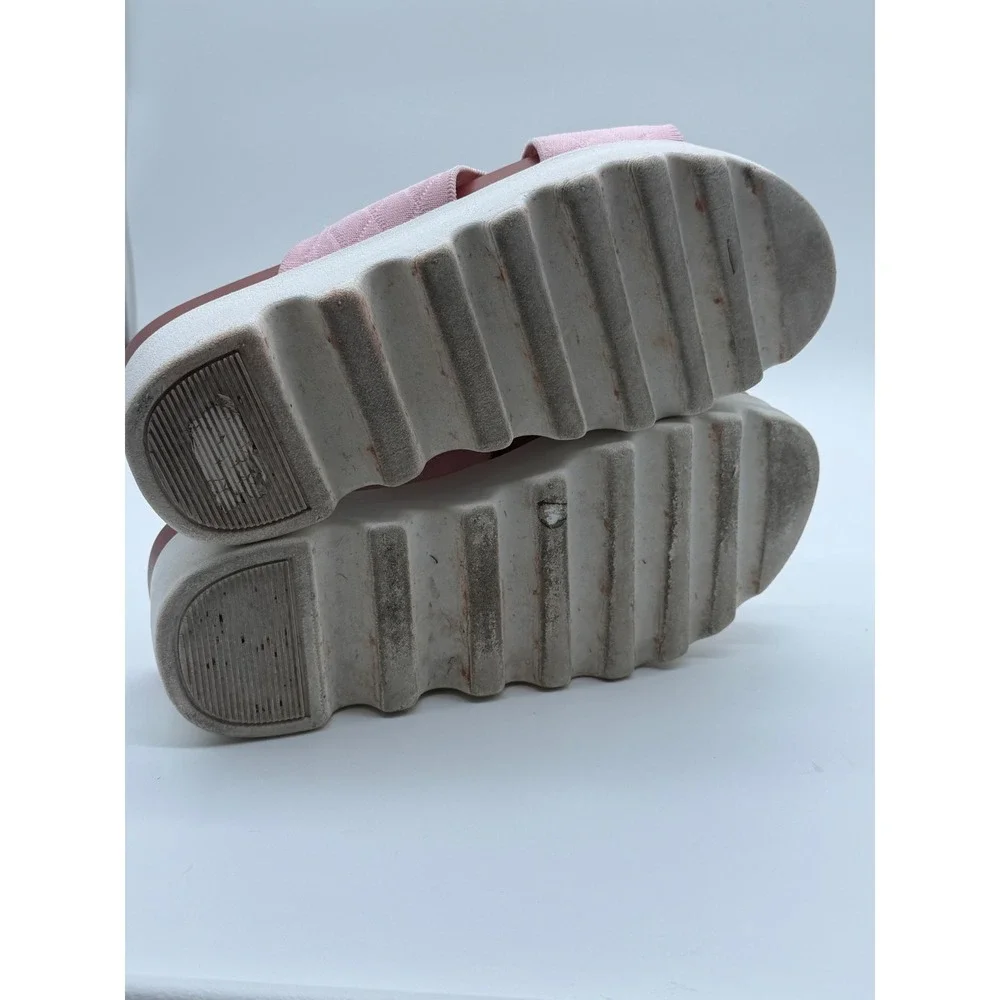 Nurture ROAM Pink Quilted Knit Platform‎ Slide Sandals Womens 8.5